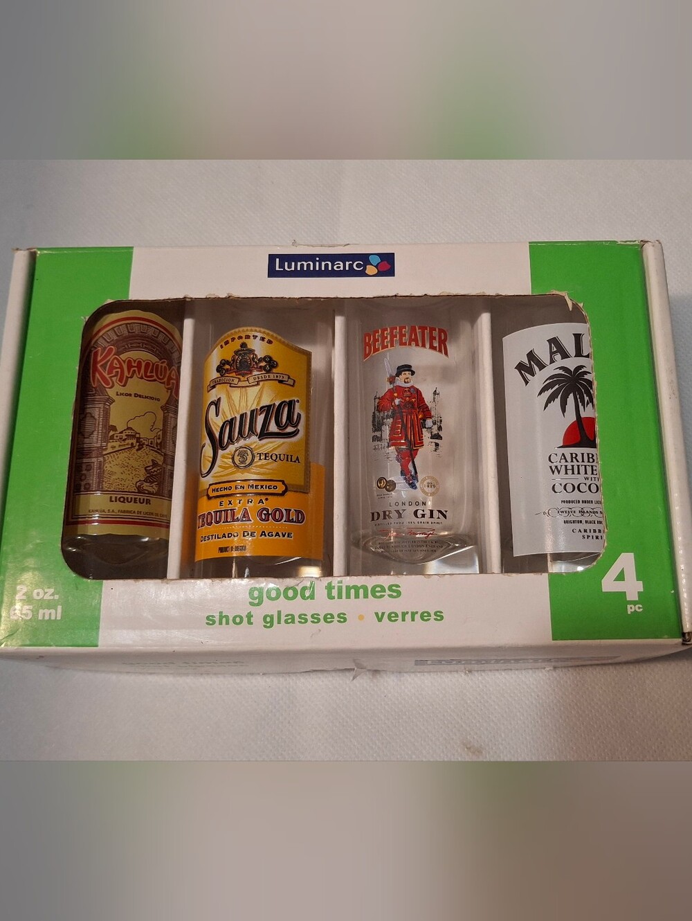 Novelty Shot Glasses Set Of 4- 2 Ounces- Collectible